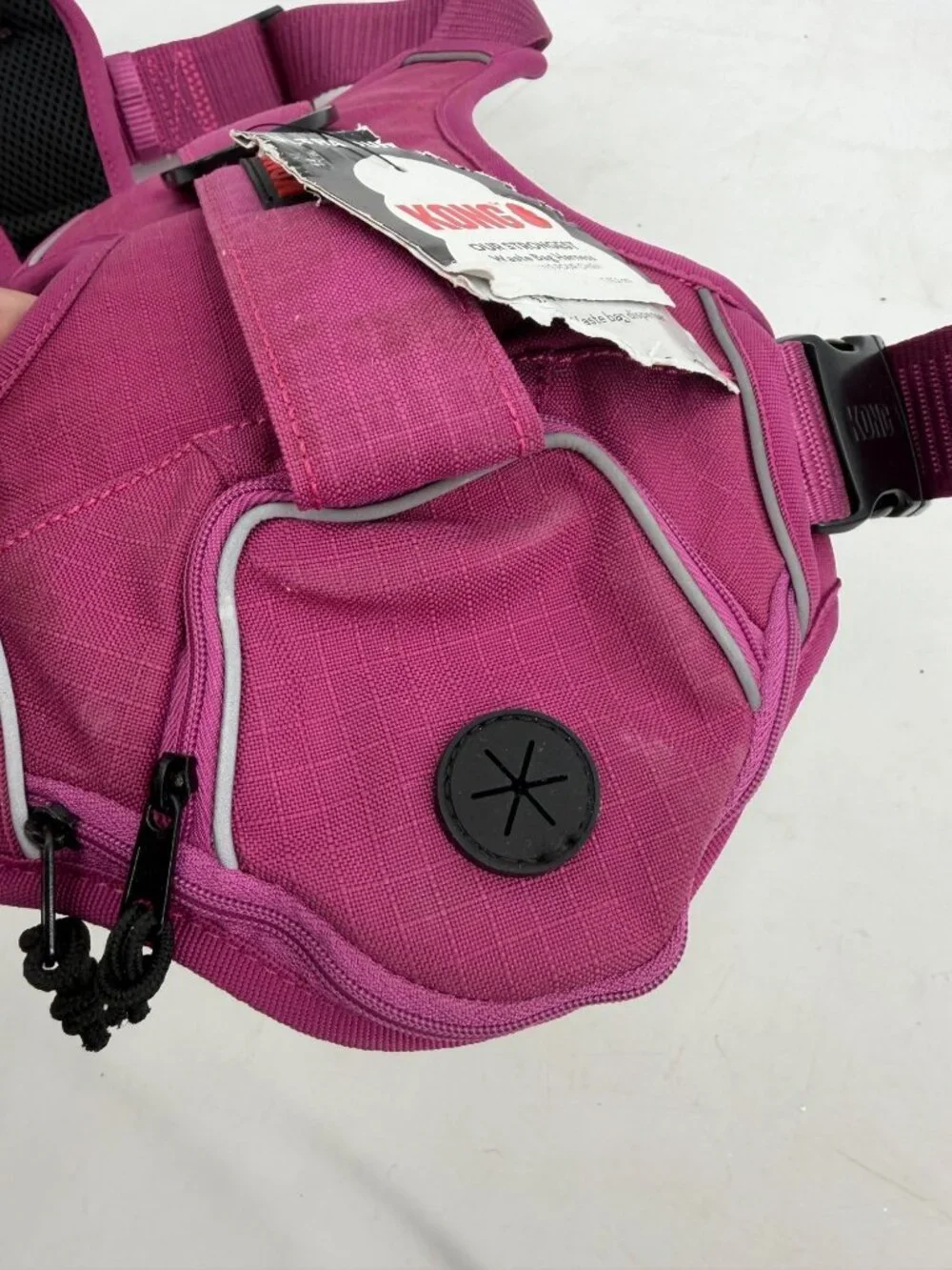 KONG Waste Bag Dog Harness XXL Adjustable Reflective Magenta